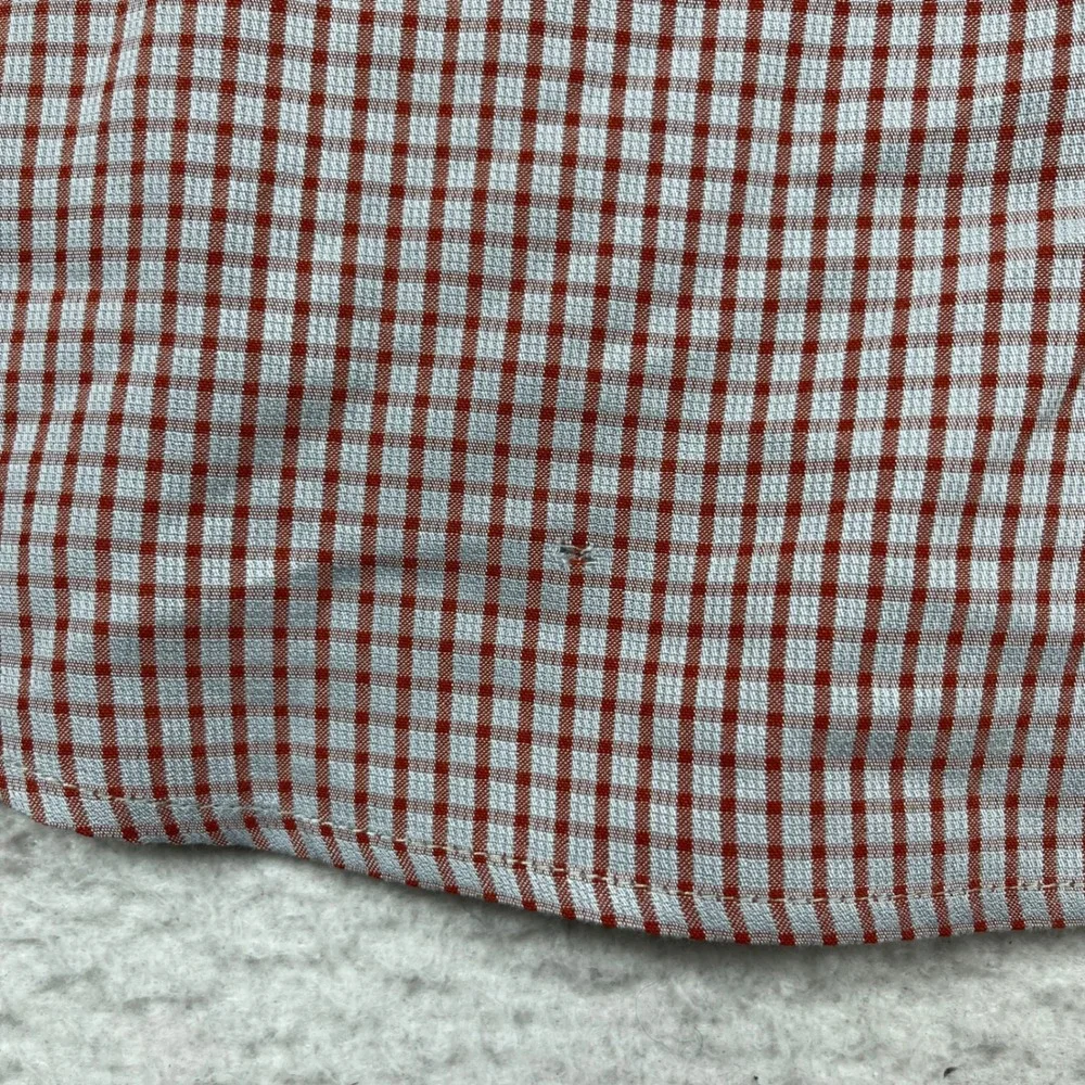 The North Face Button Down Shirt Mens XL Red‎ Gray Check Short Sleeve Outdoor